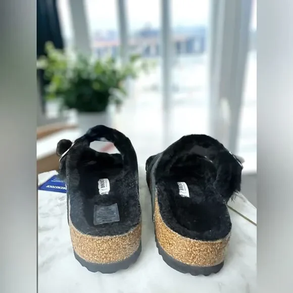 Birkenstock Mayari Shearling Oiled Leather Sandals Size 38 - Picture 10 of 16